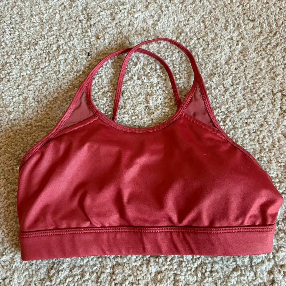 Alo yoga orange red sports bra